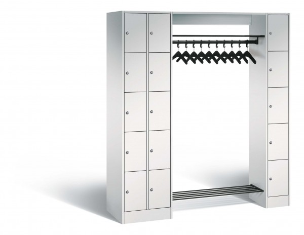 Garderobenschrank Personalgarderobe 1950 x 2100 x 500 mm HxBxT 15 Fächer 15 Kleiderbügel